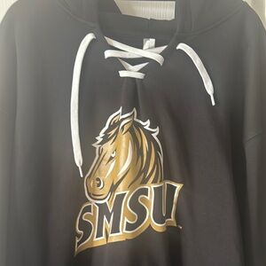 Black SMSU Hoodie with White Laces